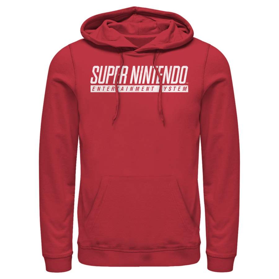 Nintendo Men’s Super NES Text Logo  Lightweight Hoodie