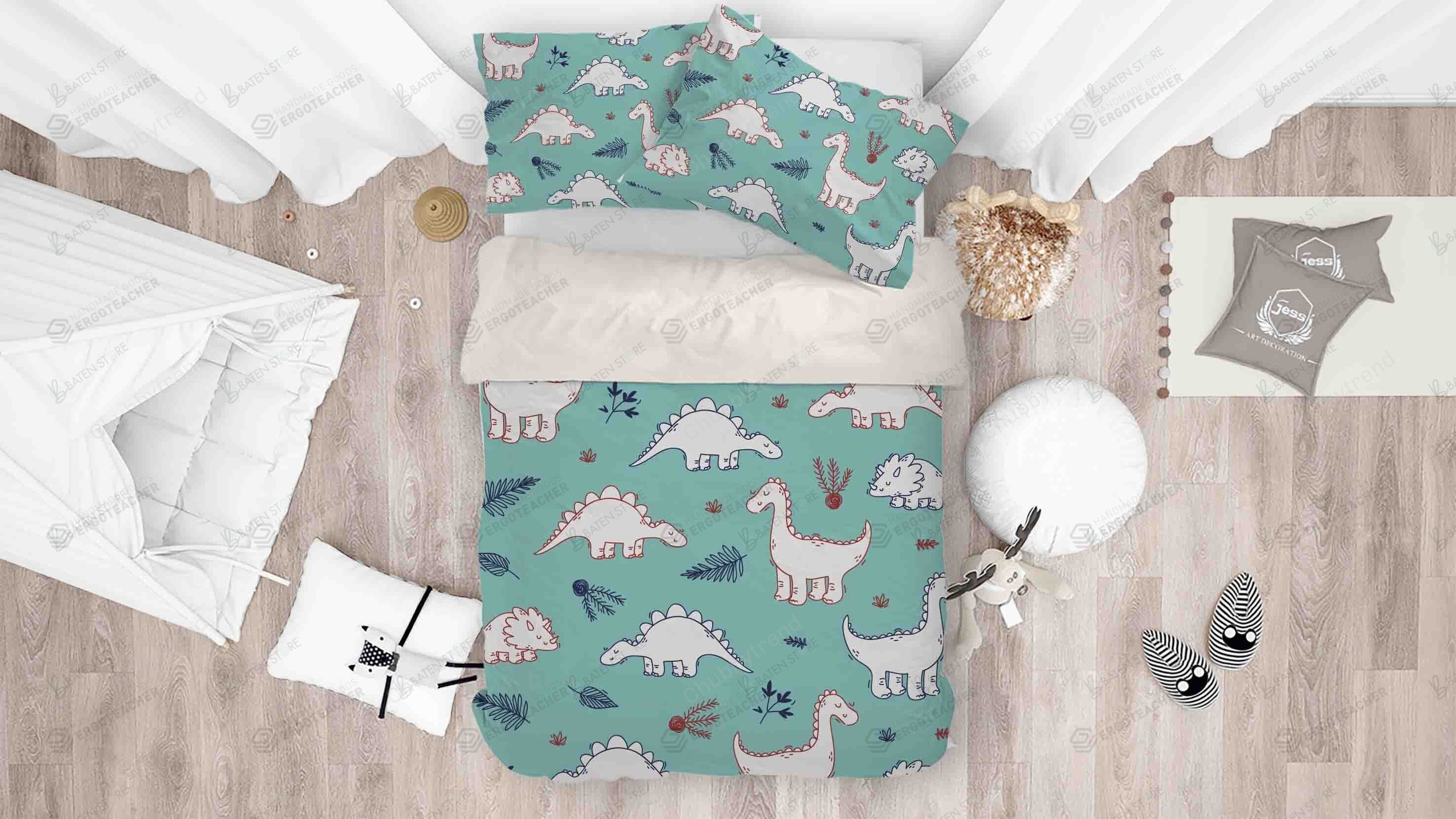 3D Dinosaur Pattern Bed Sheets Duvet Cover Bedding Set Great Gifts For Birthday Christmas Thanksgiving