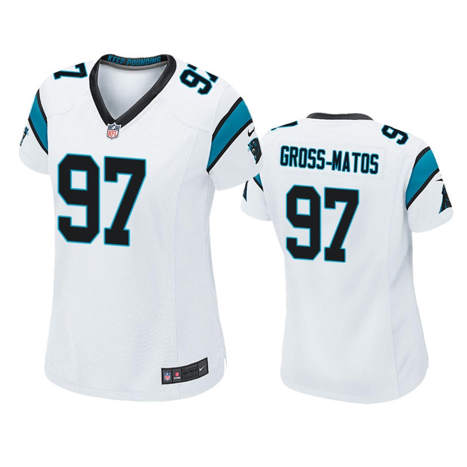 Carolina Panthers Yetur Gross-matos White 2020 NFL Draft Game Jersey