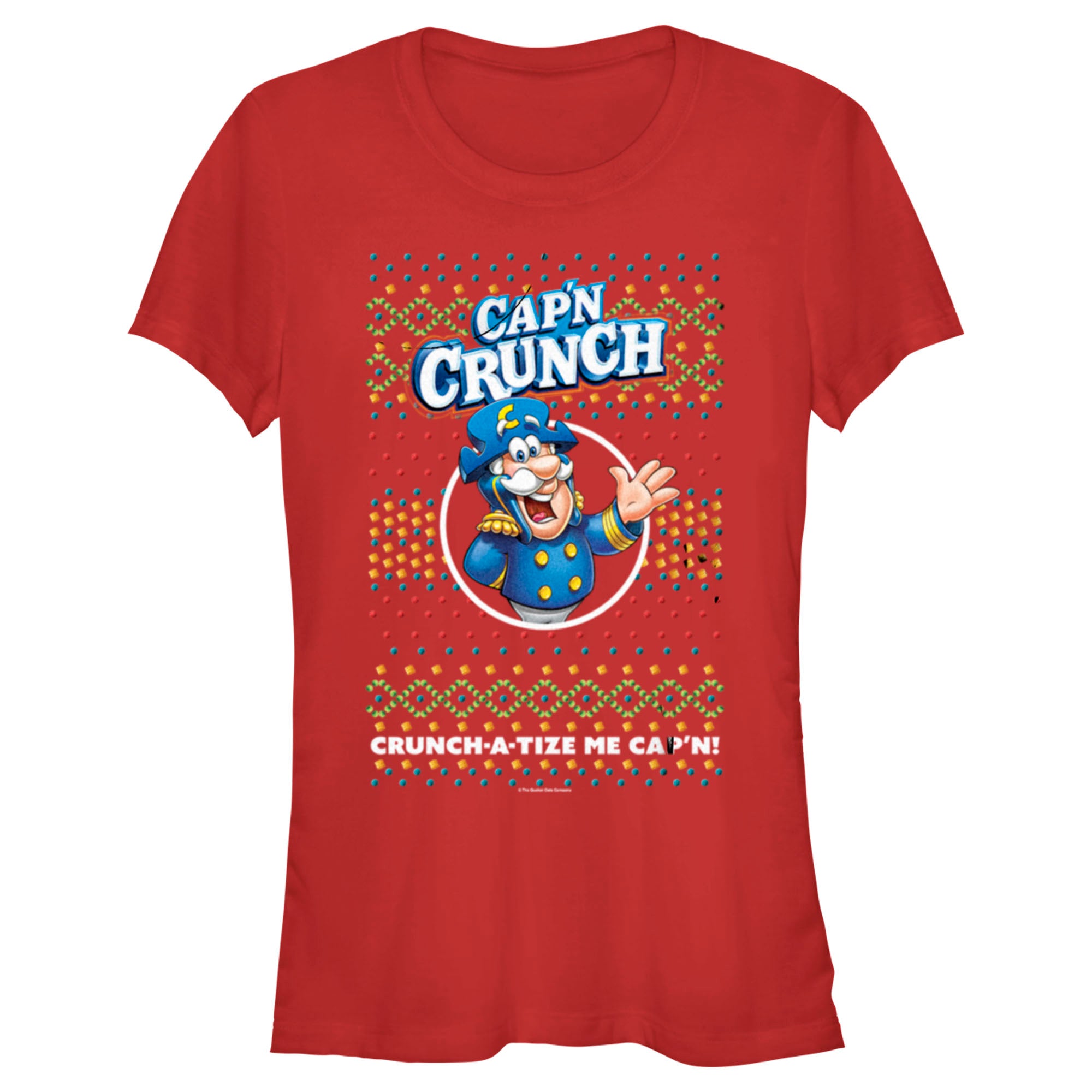 Junior’S Cap’N Crunch Christmas Sweater Print T-Shirt