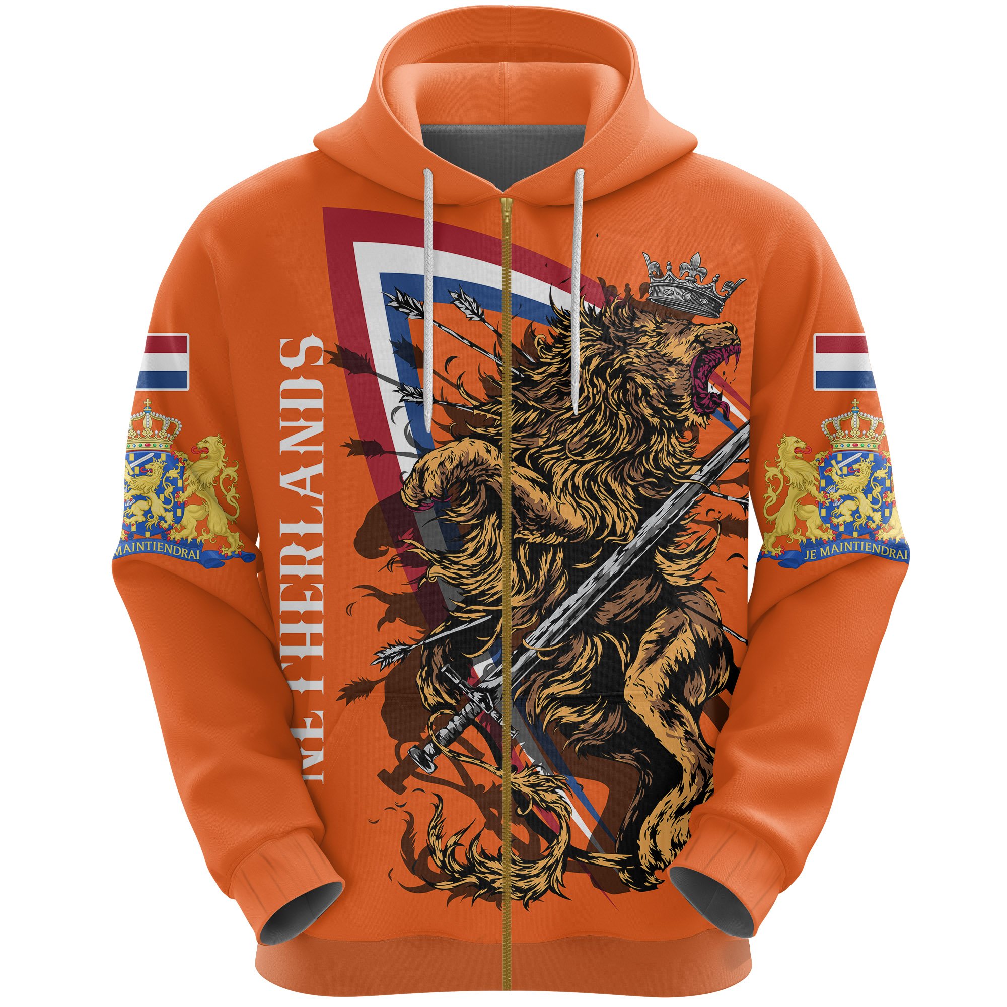 The Netherlands Lion Zipper Hoodie A7