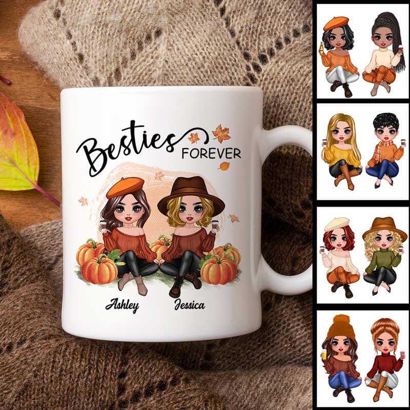 Doll Best Friends In The Pumpkin Patch Personalized Mug