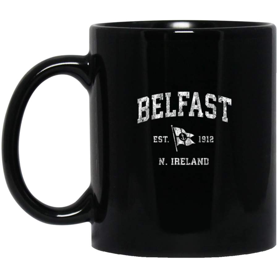 Belfast  Vintage Nautical Boat Anchor Flag Sports Design Mug