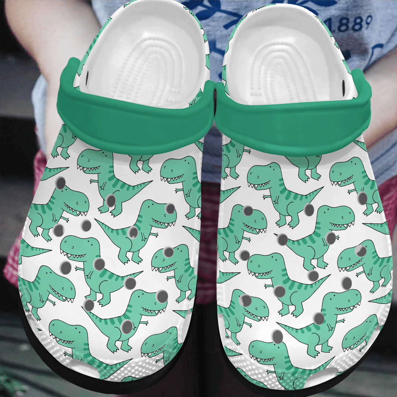 Dinosaur Personalized Clog, Custom Name, Text, Color, Number Fashion Style For Women, Men, Kid, Print 3D T-Rex