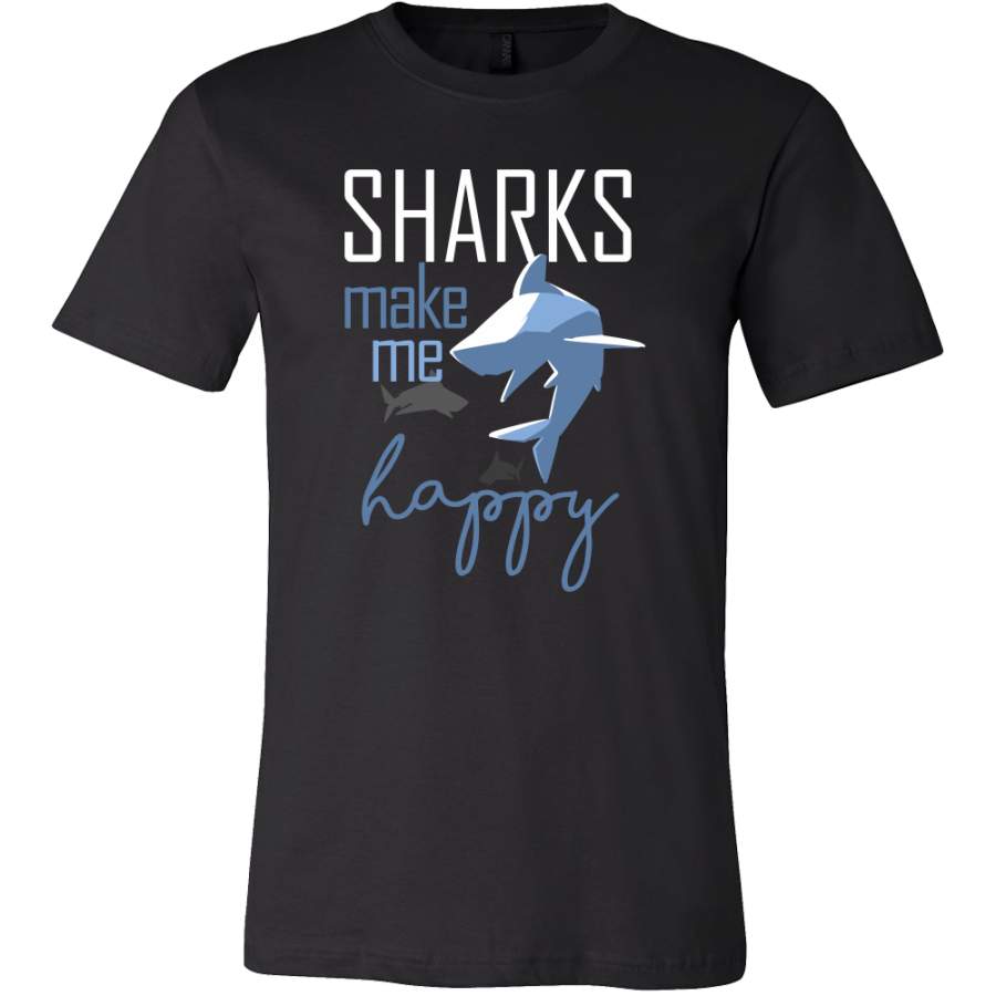 Sharks Make Me Happy Funny Shark Sea Fish T-shirt