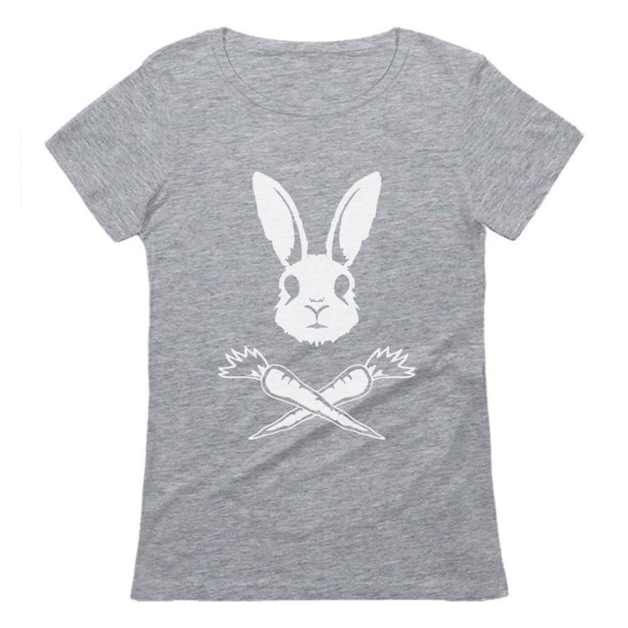 Rabbit Skull Easter Carrots Crossbones Women T-Shirt