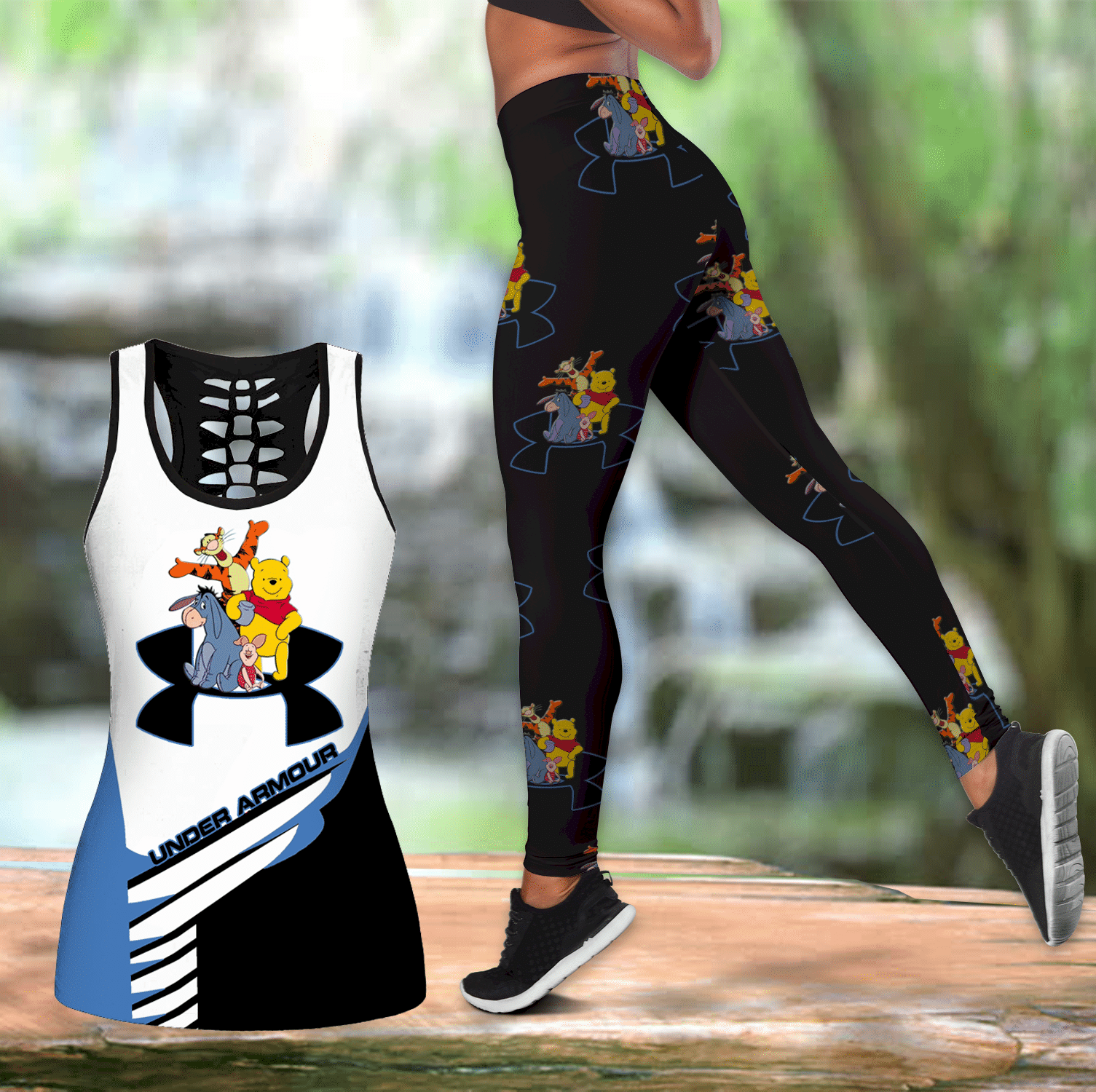 Combo Winnie the Pooh Under Armour Hollow Tanktop Leggings Set V1632