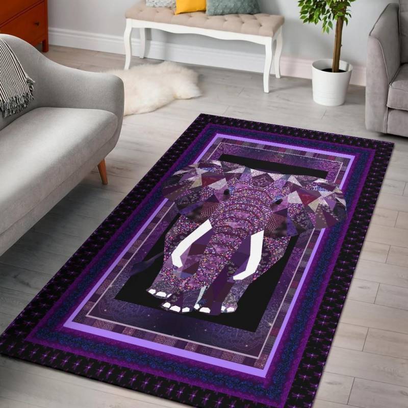 Purple Elephant Area Rug VD14