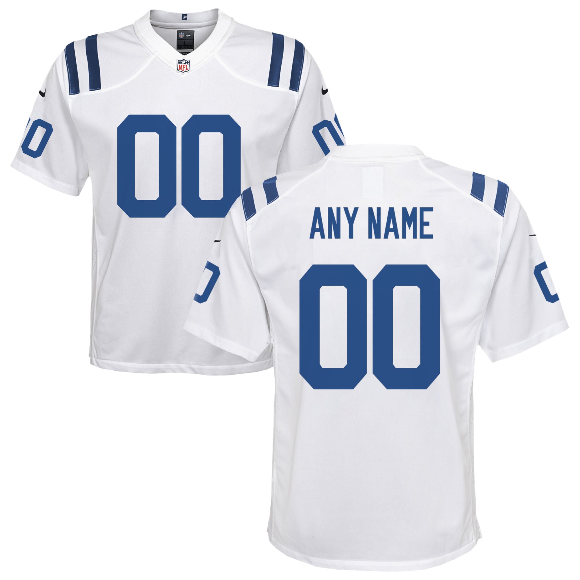 Youth Indianapolis Colts White Custom Game Jersey