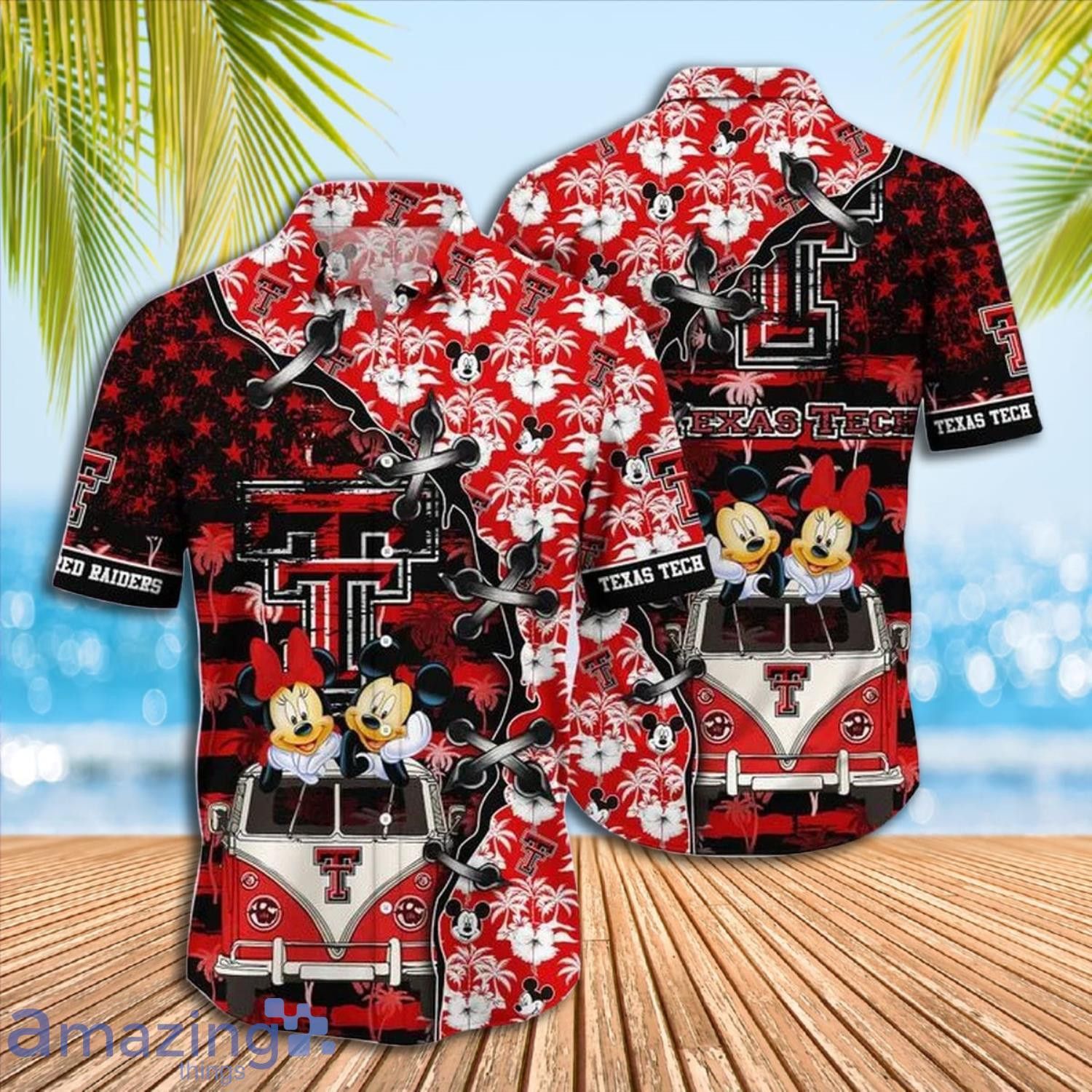 NCCA Texas Tech Red Raiders Mickey Mouse Hawaiian Shirt