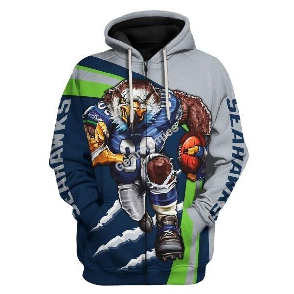 Gearhomies Personalized Unisex Tracksuit Hoodies Seattle Seahawks Football Team 3D Apparel