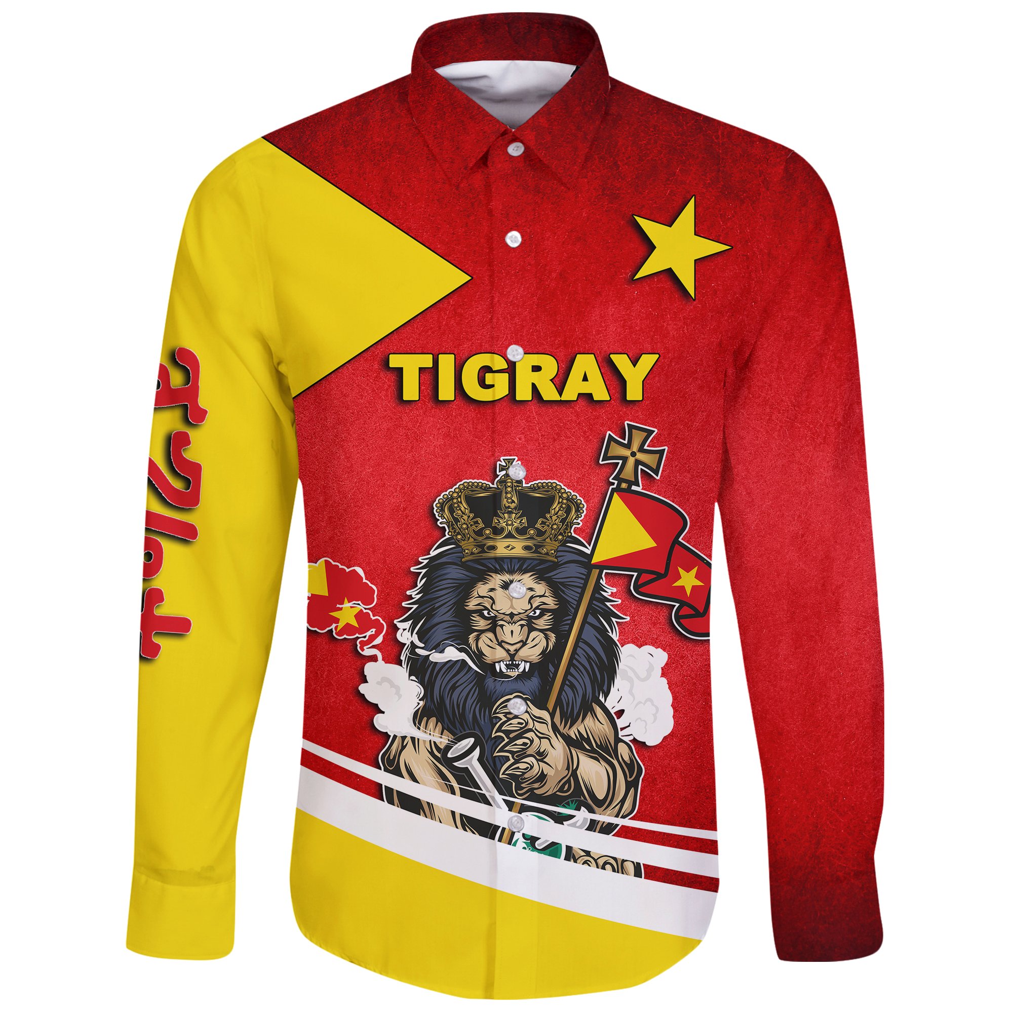 Tigray Lion Long Sleeve Button Shirt A31