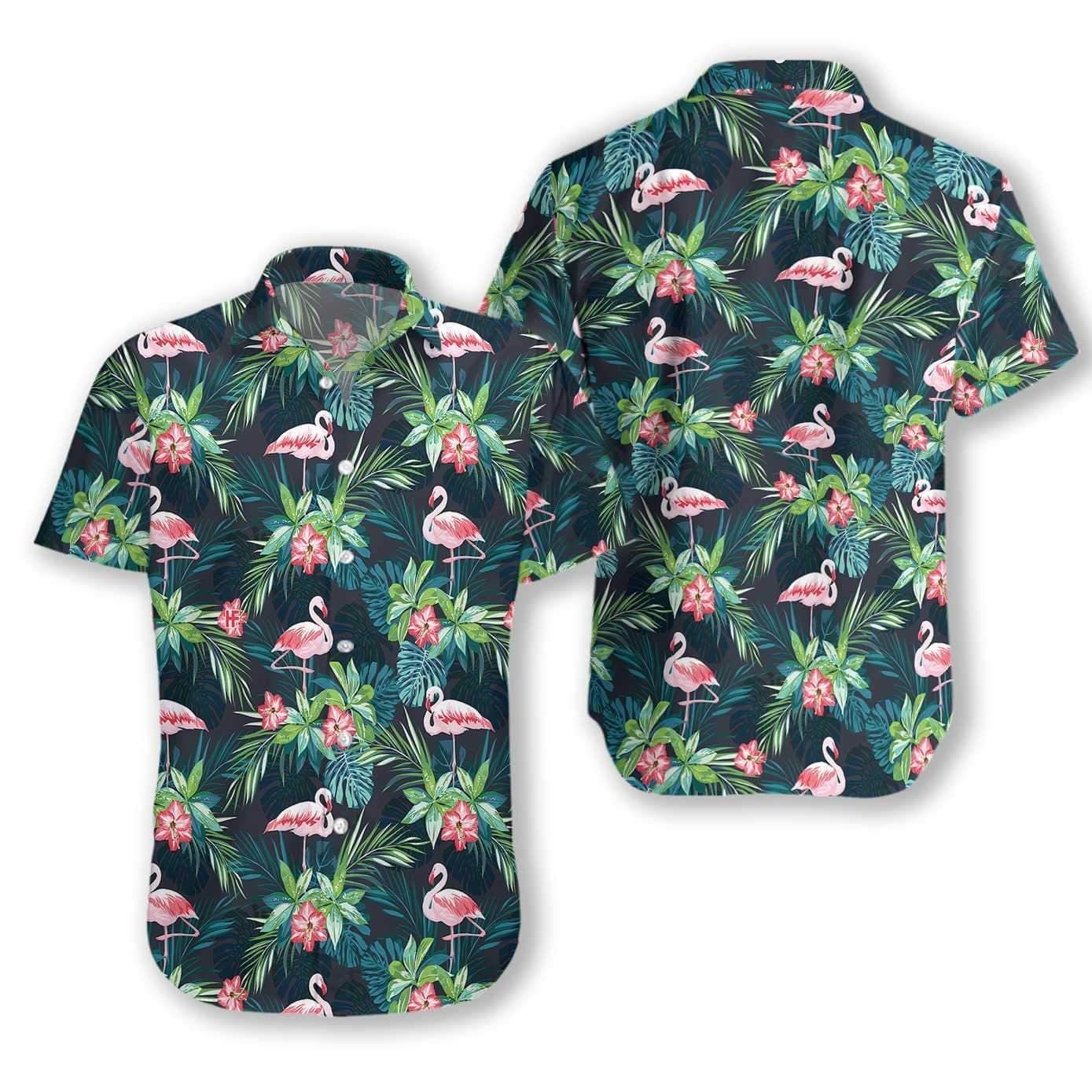 Shop Cute Flamingo Hawaii Aloha Shirts Ha85372