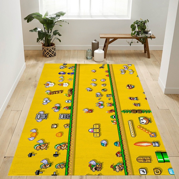 Super Mario Bros Retro Games Rug Living Room Rug Home Decor Floor Decor