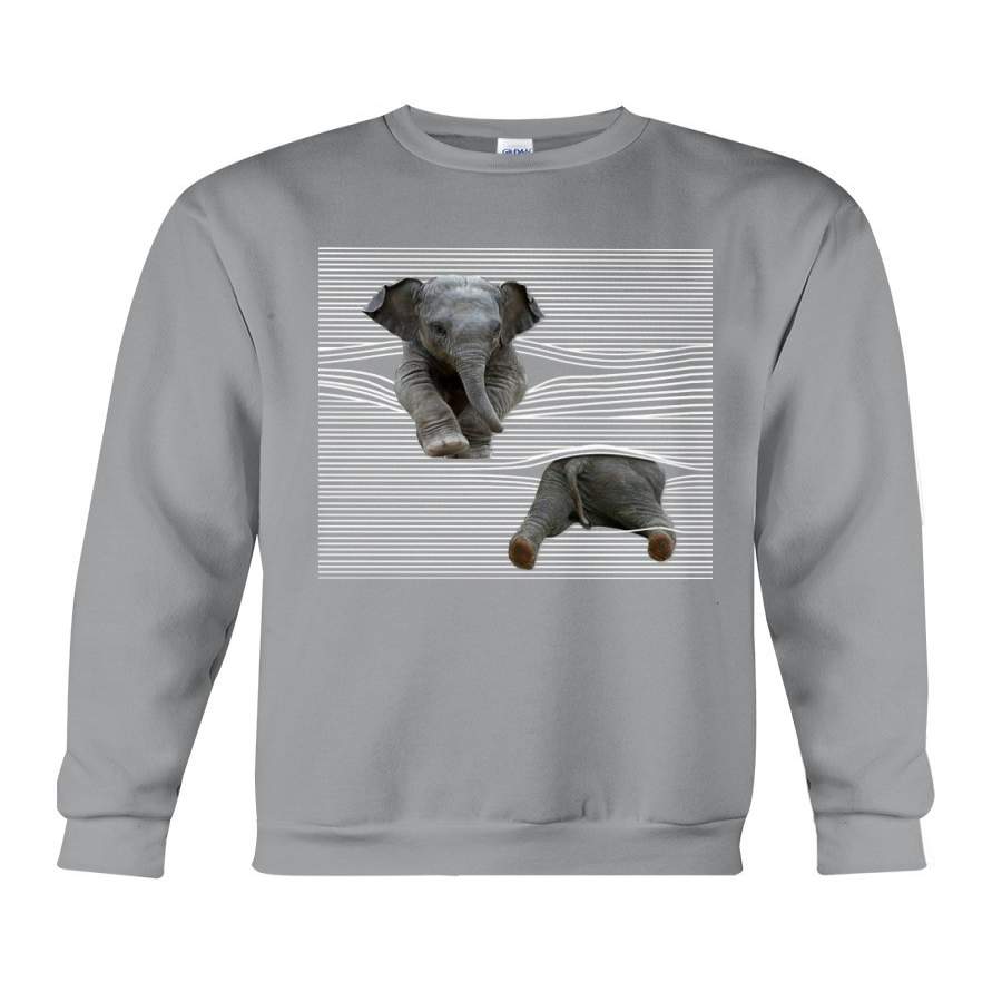 Funny Elephant Playing With Striped Wall Custom Design Sweatshirt