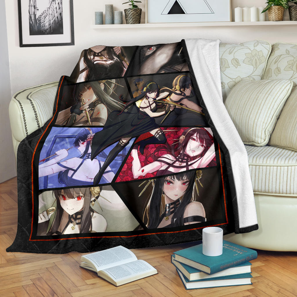 Yor Forger Spy X Family Fleece Blanket Anime Home Decor Custom For Fans Na042801