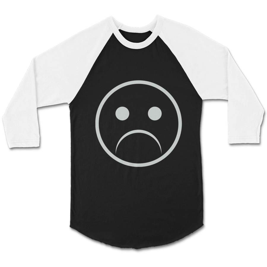 Sad Faces Emoticon Keyboard Tumblr Inspired Aesthetic Sad Boys Pale Pastel Grunge CPY Unisex 3/4 Sleeve Baseball Tee T-Shirt