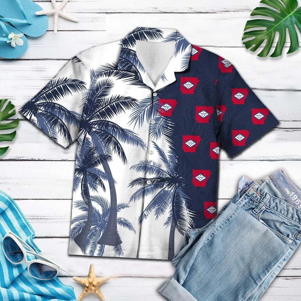 Arkansas Dark Aloha Hawaiian Shirt Colorful Short Sleeve Summer Beach Casual Shirt For Men And Women