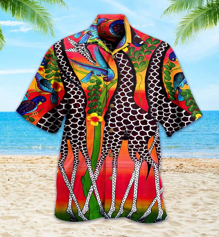 Giraffe Colorful Hawaii Shirt Ha40