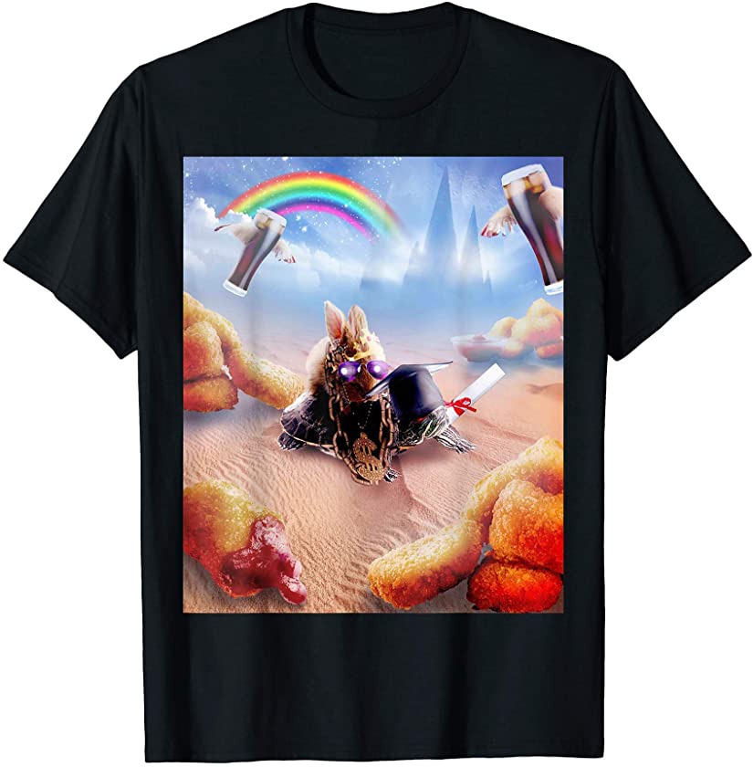 Bunny Riding Turtle With Chicken Nuggets And Cola T-Shirt