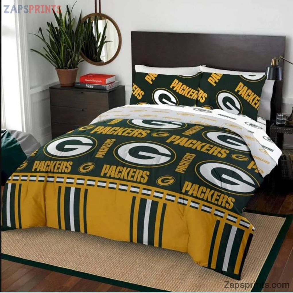 Green Bay Packers Logo V10 3D Printing Bedding Set Gift For Fan Football Lovers