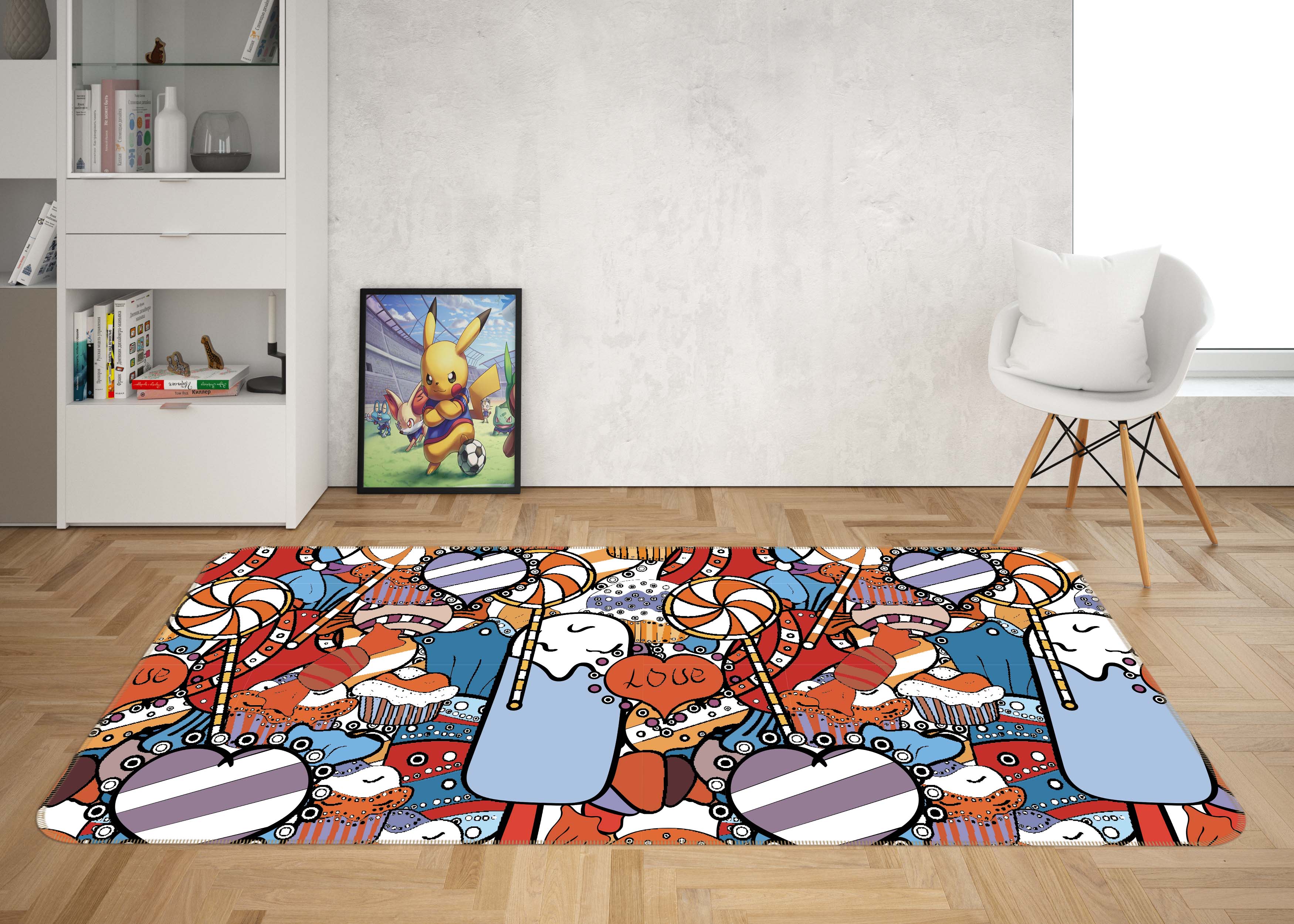 3D Love Candy Cartoon Graffiti Wall Non-Slip Rug Mat A713 Lqh