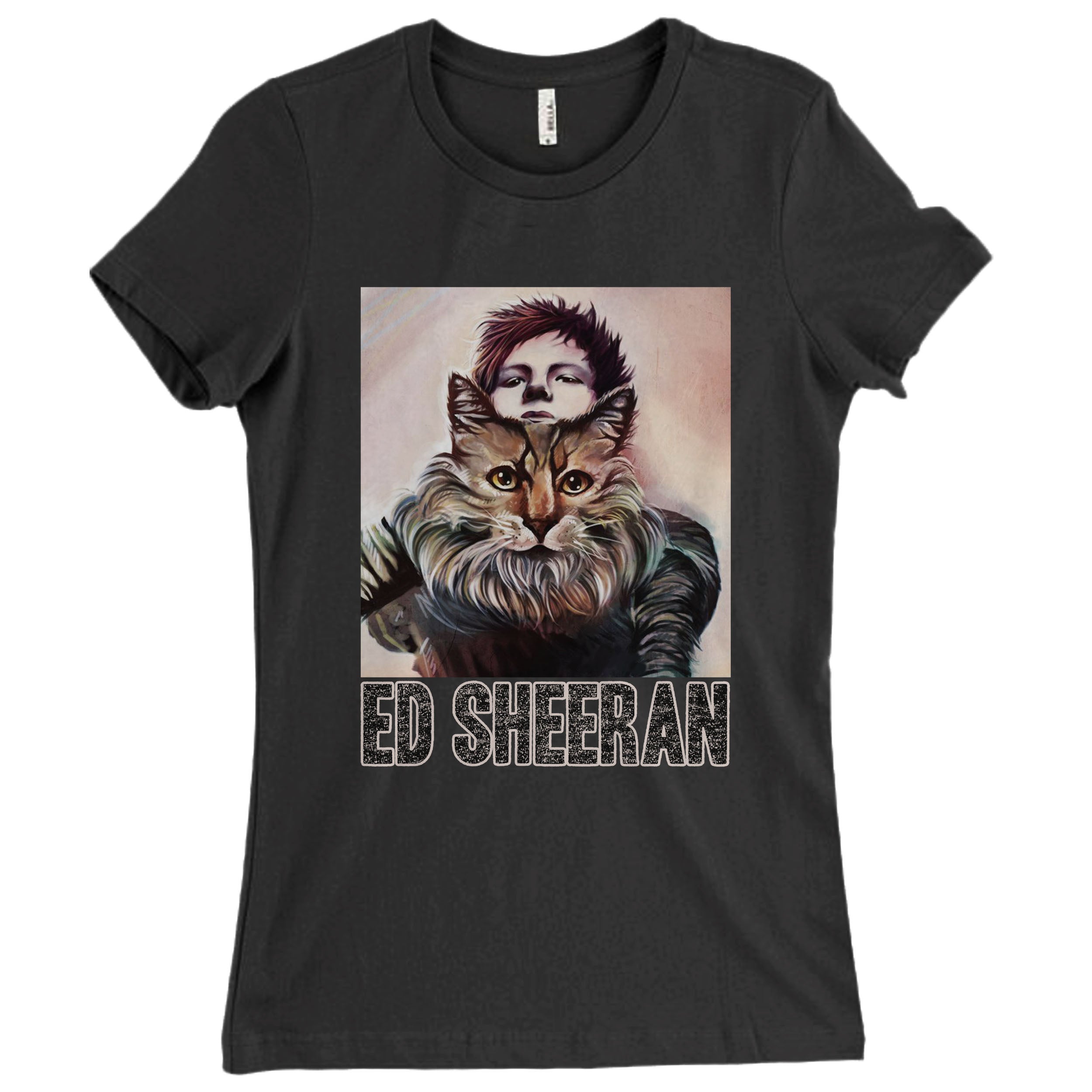 Ed Sheeran And His Tiger On Canvas Women T-Shirt