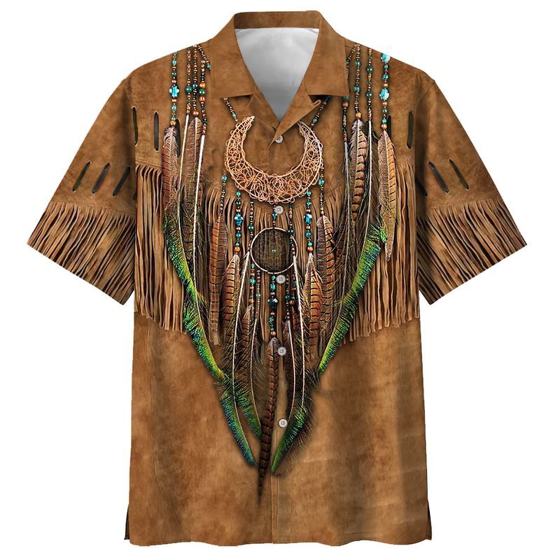 Indigenous Khaki Awesome Design Unisex Hawaii Shirt For Men And Women Ha11257