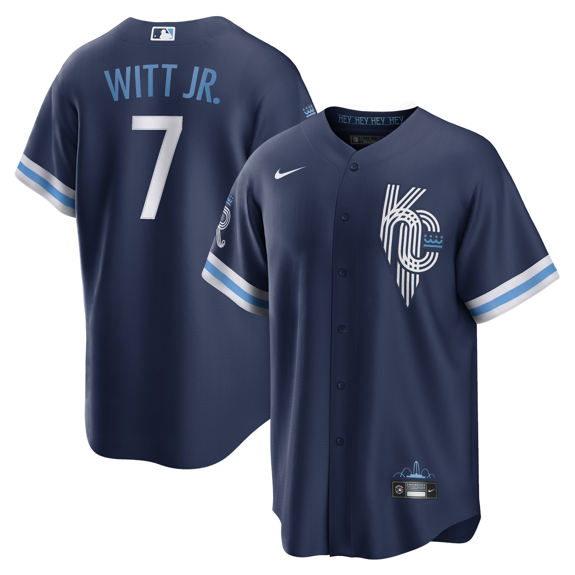 Men’s Kansas City Royals Bobby Witt Jr. Navy 2022 City Connect Replica Player Jersey