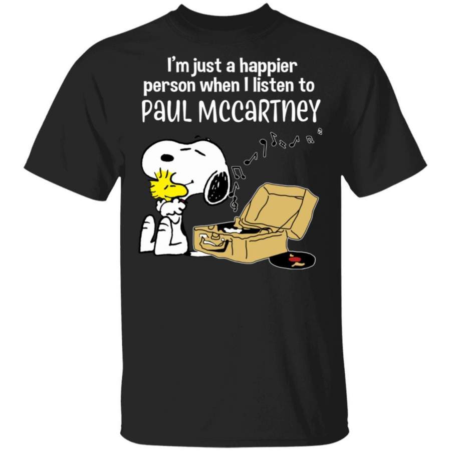 Snoopy Paul McCartney Tee Shirt Happier When Listen To Paul McCartney MT10