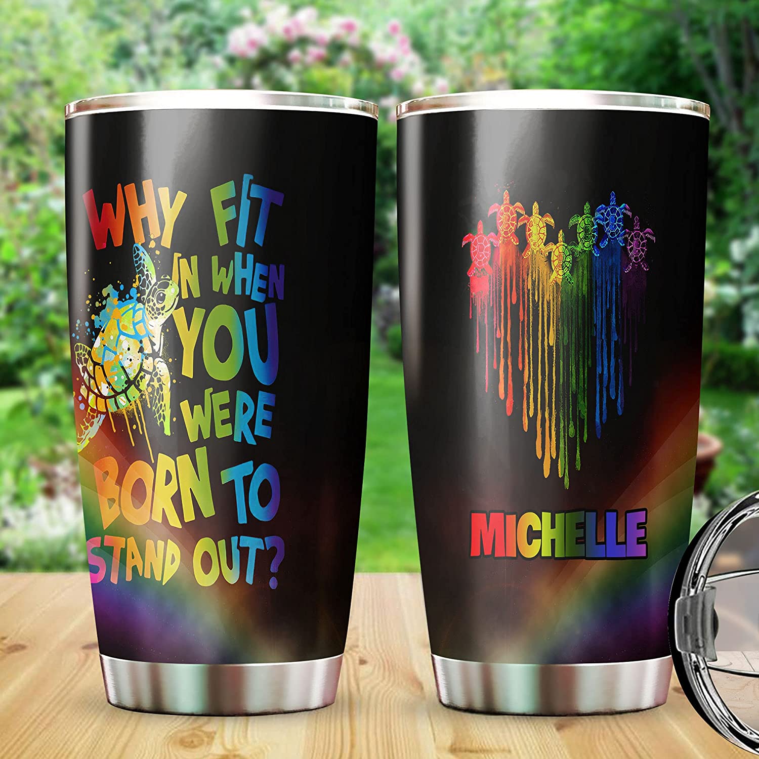 Why Fit In When You Were Born To Stand Out Tumbler, Lgbt Personalized Stainless Steel Tumbler, Pride Rainbow Gifts, Support Gay, Lesbian, Bisexual