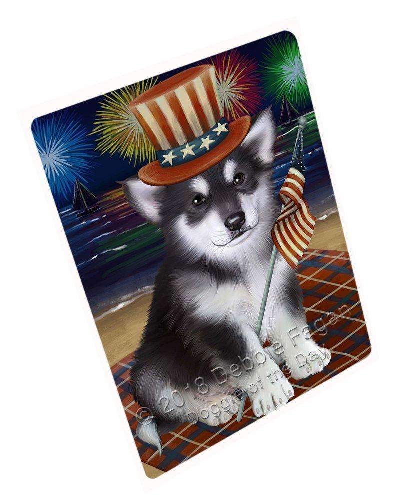 4Th Of July Independence Day Firework Alaskan Malamute Dog Blanket Blnkt53508