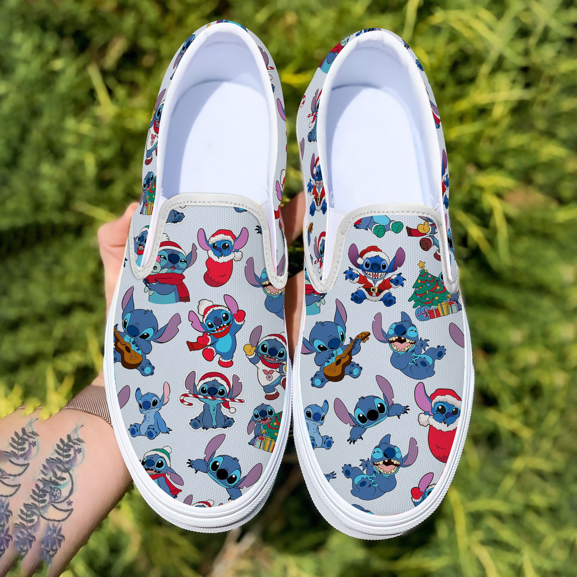 Stitch Cartoon Lilo And Stitch Christmas For Men And Women Art Sneaker Design Gift For Fans Custom Shoes Slip On Shoes