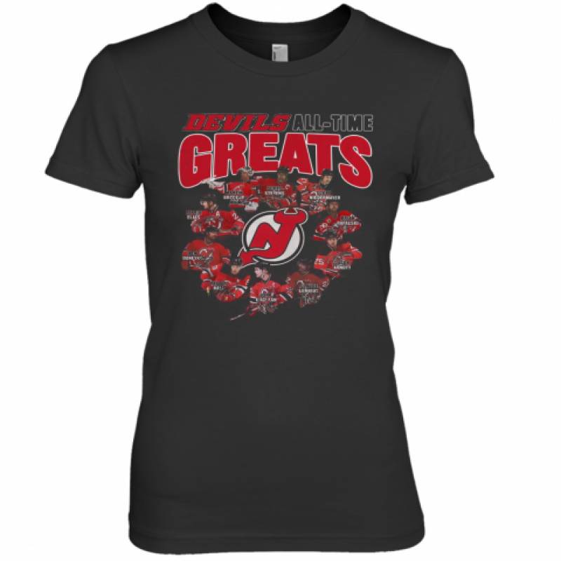 Original New Jersey Devils All Time Greats Signatures Premium Women's T-Shirt