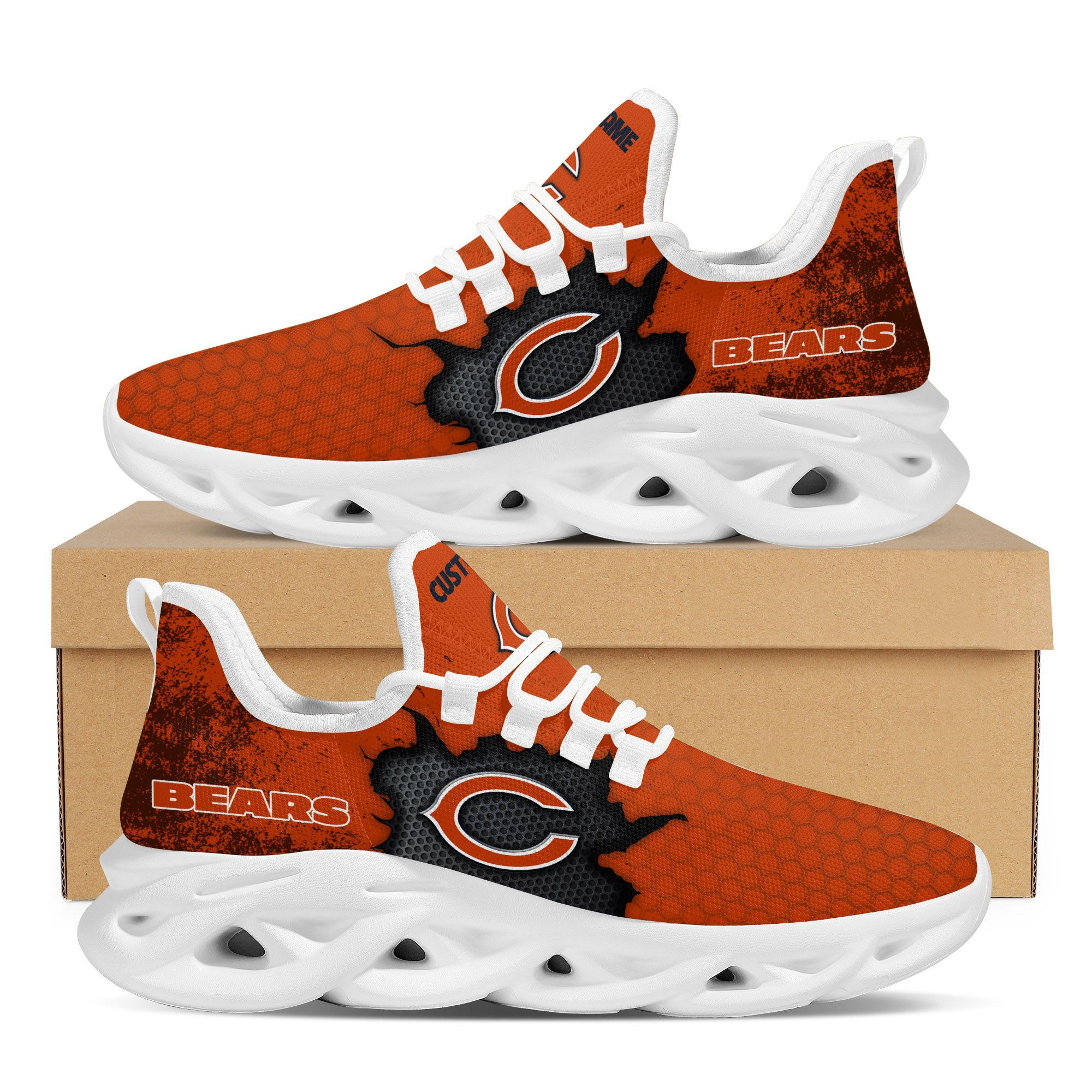 Chicago Bears Cracked Design Trending Max Soul Clunky Sneaker Shoes  Custom Name Personalized For Mens Womensfans