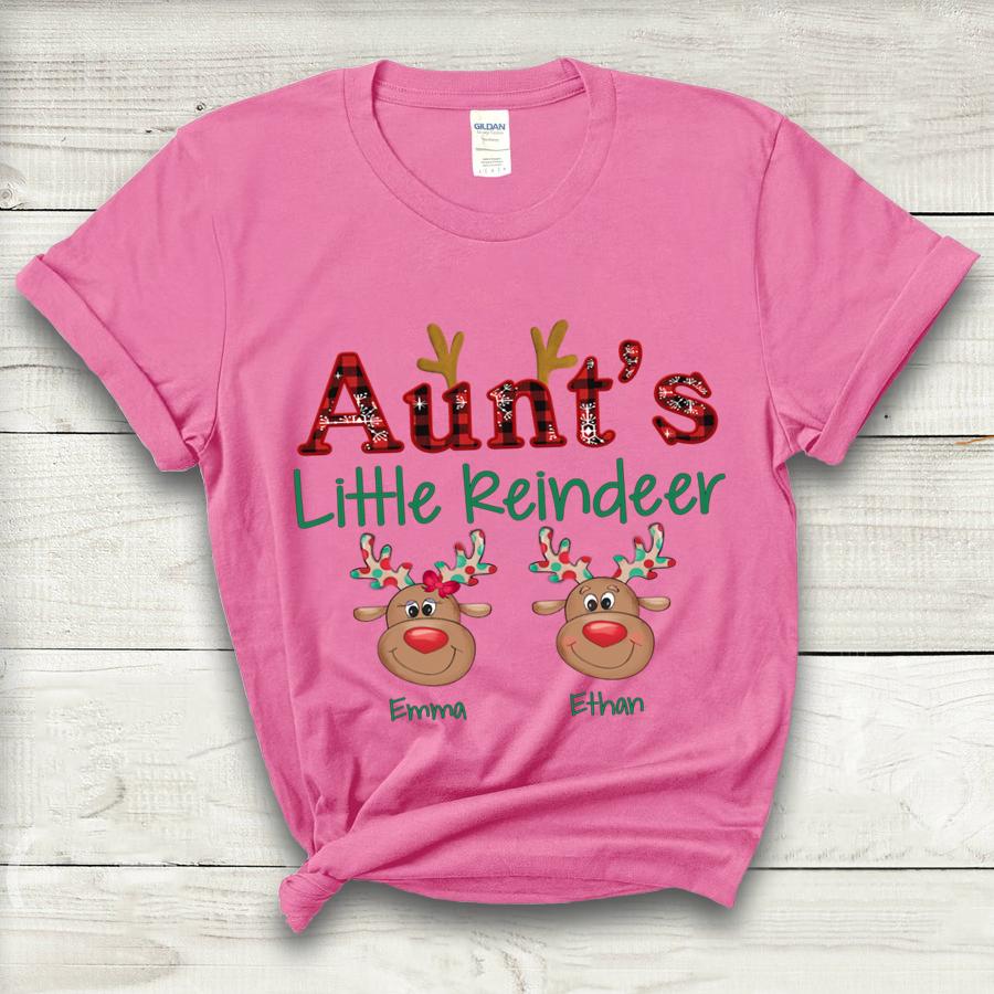 Aunt’s Little Reindeer, Family Customize Personalized T-Shirt, Hoodie Adult, Kid, Unisex