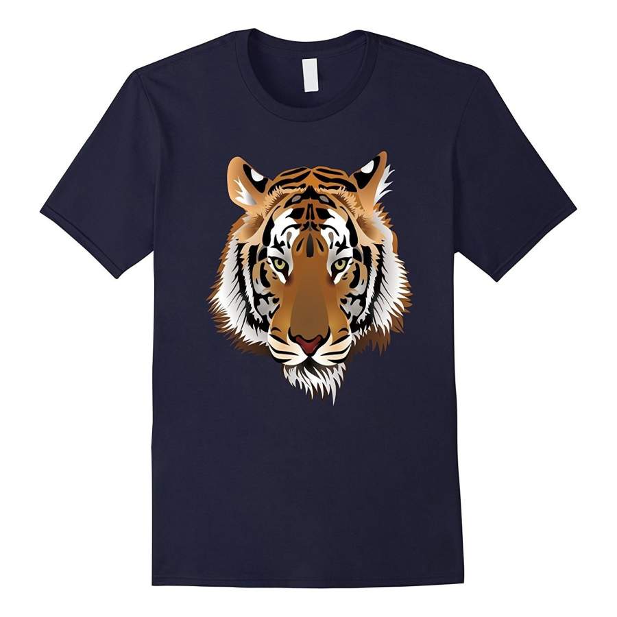 Tiger Head Fashion Short Sleeved T-Shirt Animal Protection Cool Vintage Retro Tee Shirt