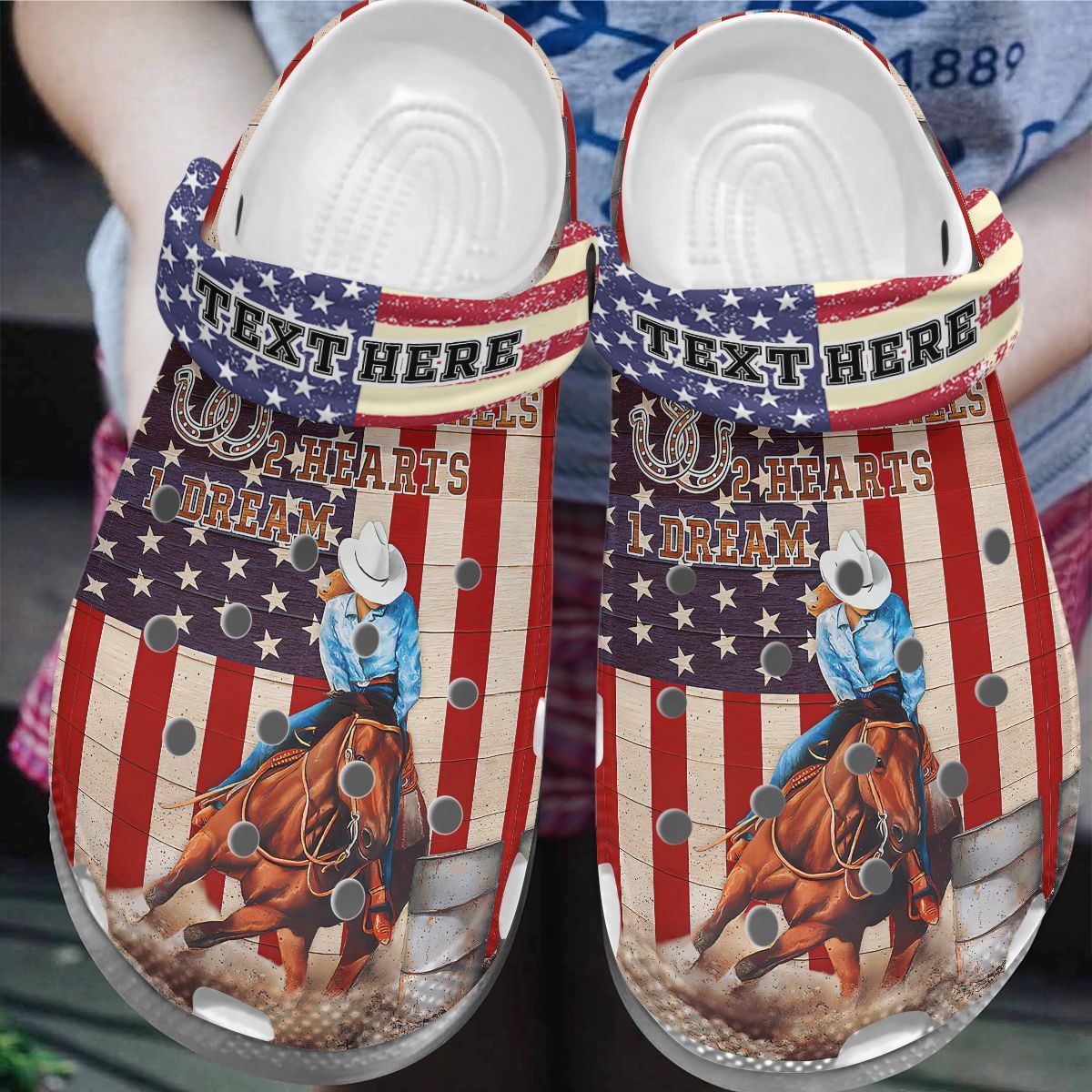 Barrel Racing Personalized Clog Whitesole One Dream Clogs Clogband Clog