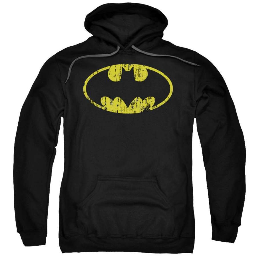 Batman – Classic Logo Distressed Adult Pull Over Hoodie