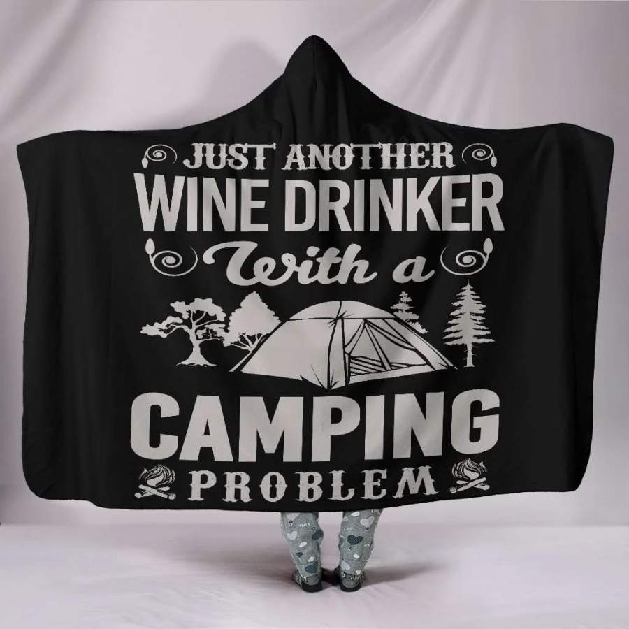 Wozoro Hooded Blanket Camping Just Another Wine Drinker Adult, Youth Size