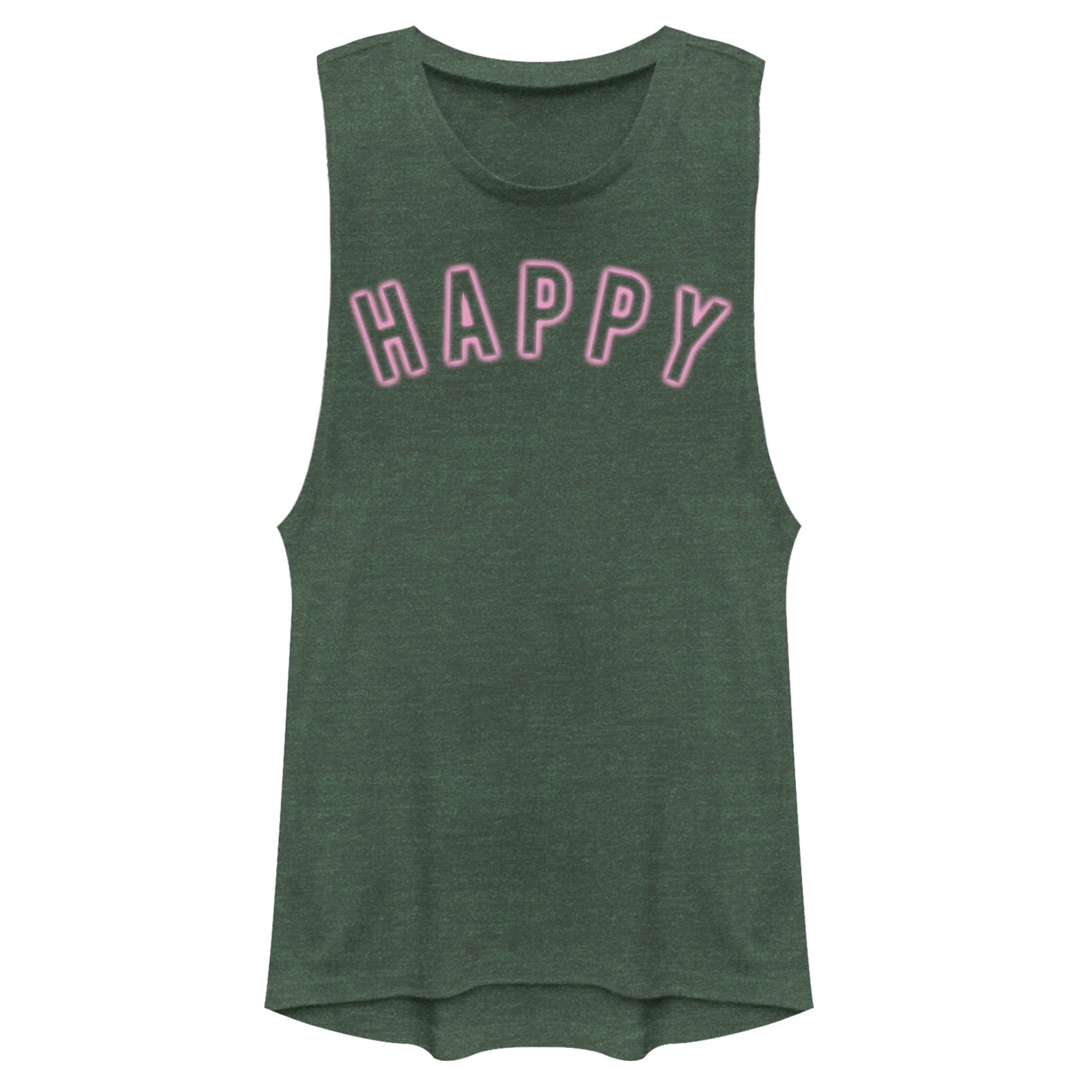 Chin Up Junior’S Happy Neon Light Print  Festival Muscle Tee