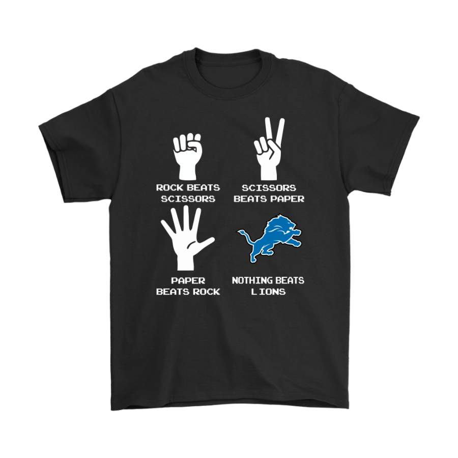 Rock Paper Scissors Nothing Beats The Detroit Lions Shirts