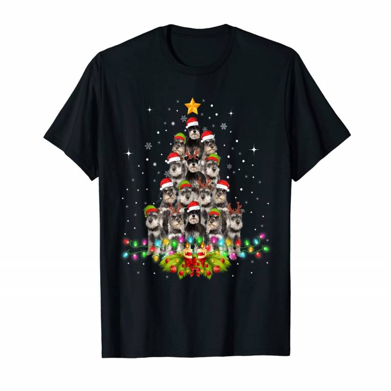 Schnauzer Dogs Tree Christmas Sweater Xmas Pet Animal Dog T-shirt