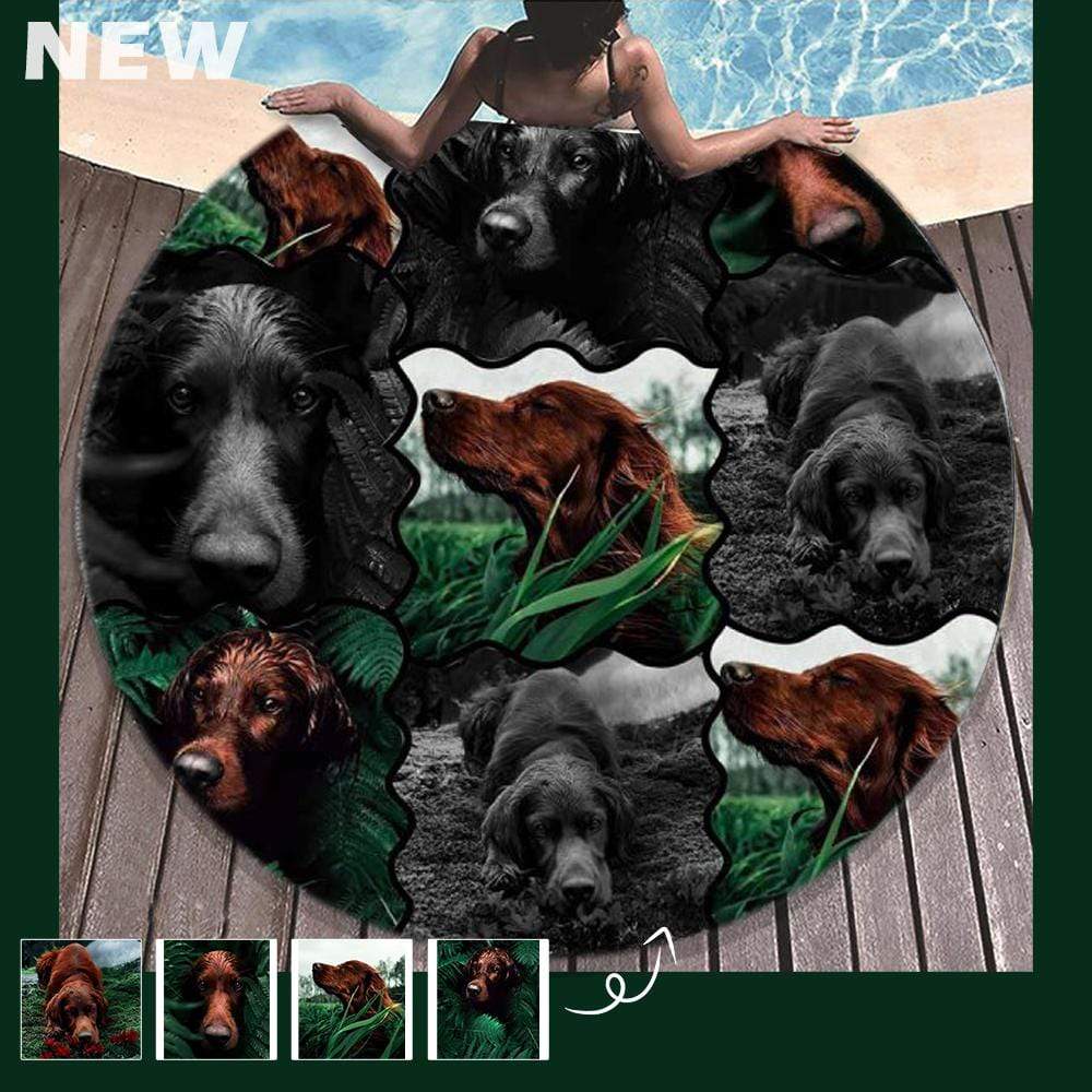 Custom Photo Puppy Dog (Destain) Round Micro Fleece Blanket (60”)