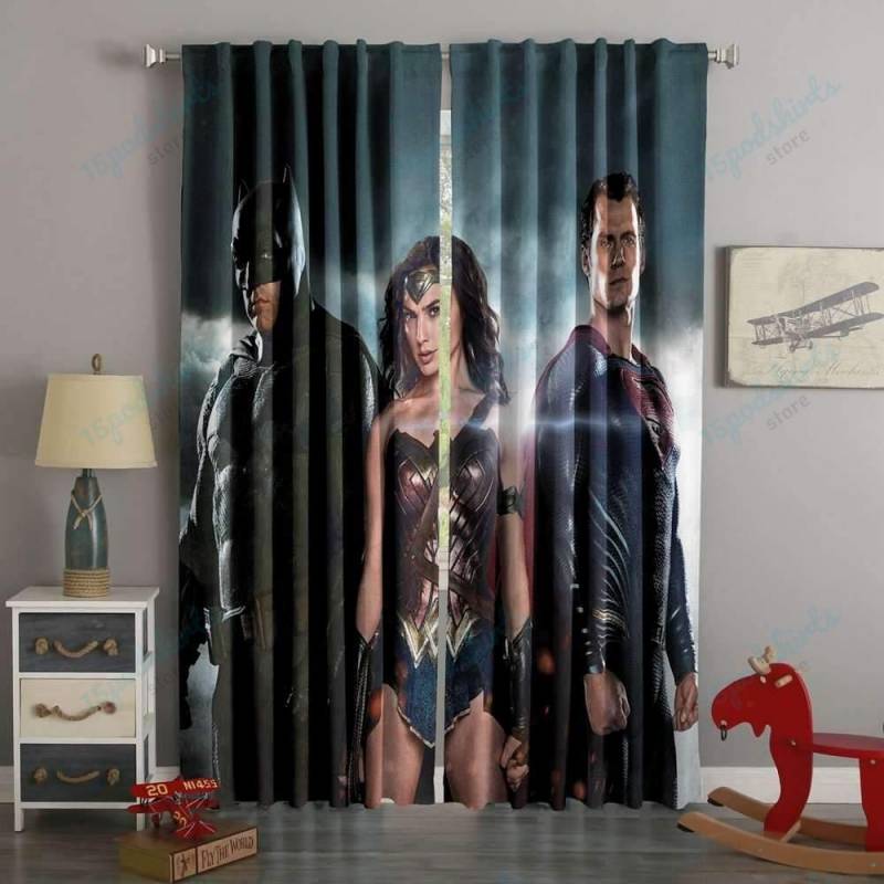 3D Printed  Batman Vs Superman Style Custom Living Room Curtains