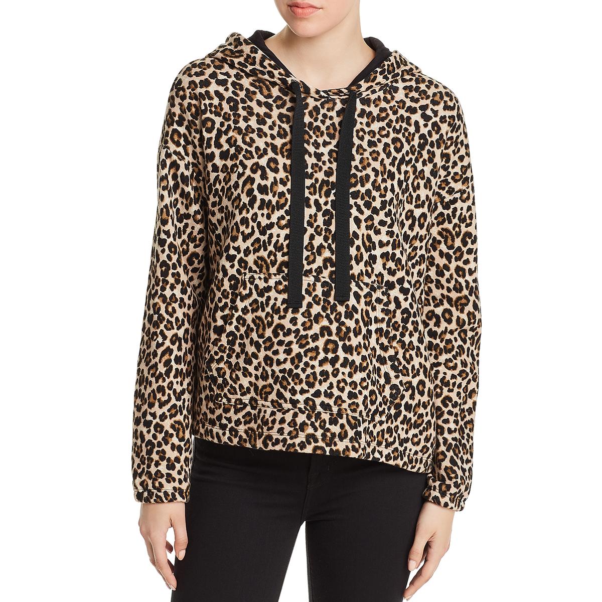 Velvet By Graham & Spencer Womens Fleece Animal Print Hoodie