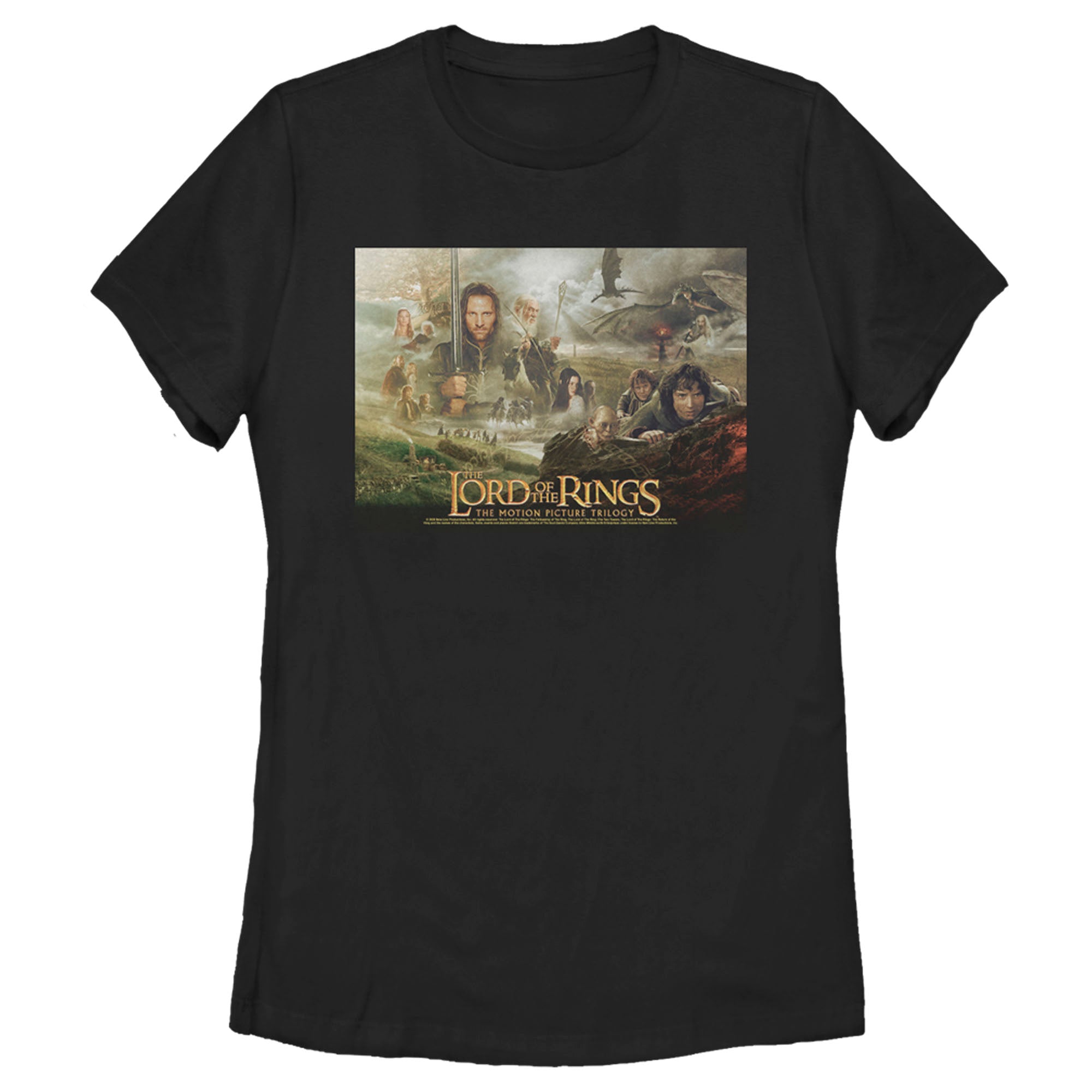 The Lord Of The Rings Women’S Fellowship Of The Ring Trilogy Movie Poster  T-Shirt