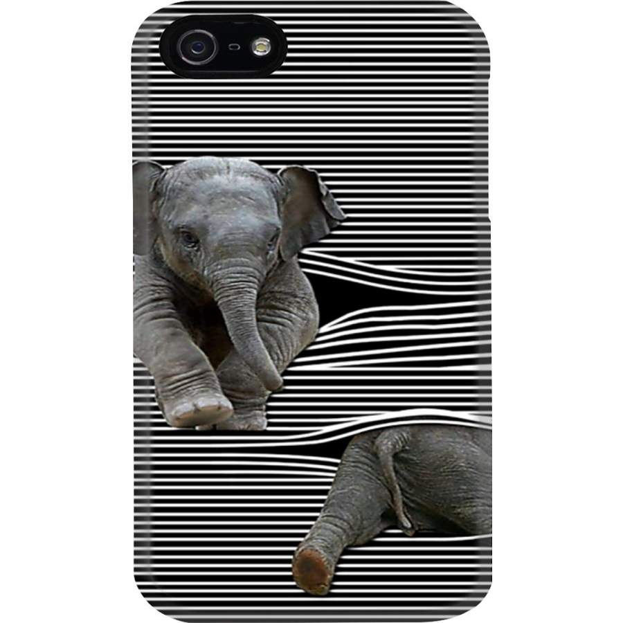 Funny Elephant Playing With Striped Wall Custom Design Phone case