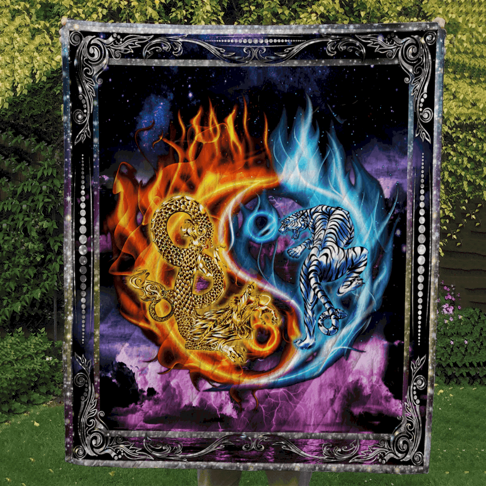 Dragon Tiger Yin Yang Quilt Blanket Great Customized Gifts For Birthday Christmas Thanksgiving Perfect Gifts For Yin Yang Lover