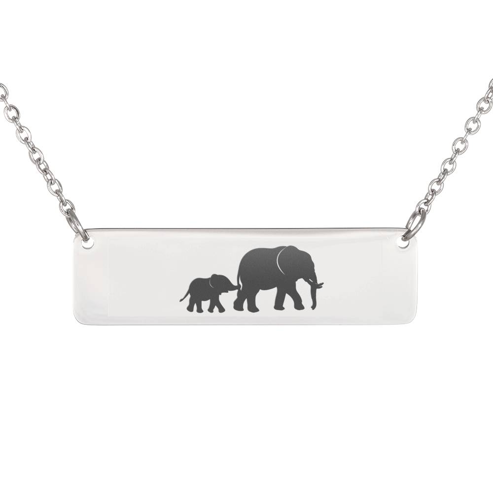 Personalized Mama Elephant+ 1 Baby Elephant – Necklace